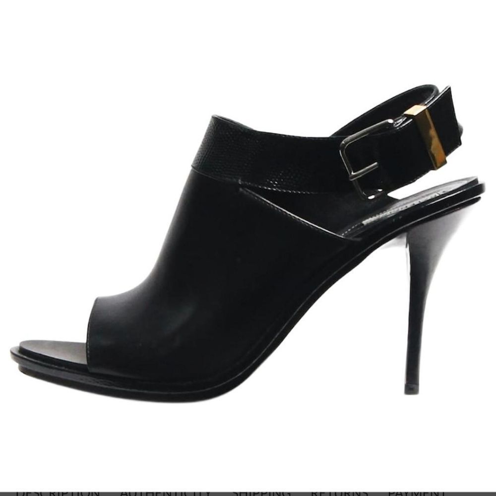 Balenciaga Leather Slingback Peep Toe Chic Y2K Heels Size 40 - Picture 2 of 12